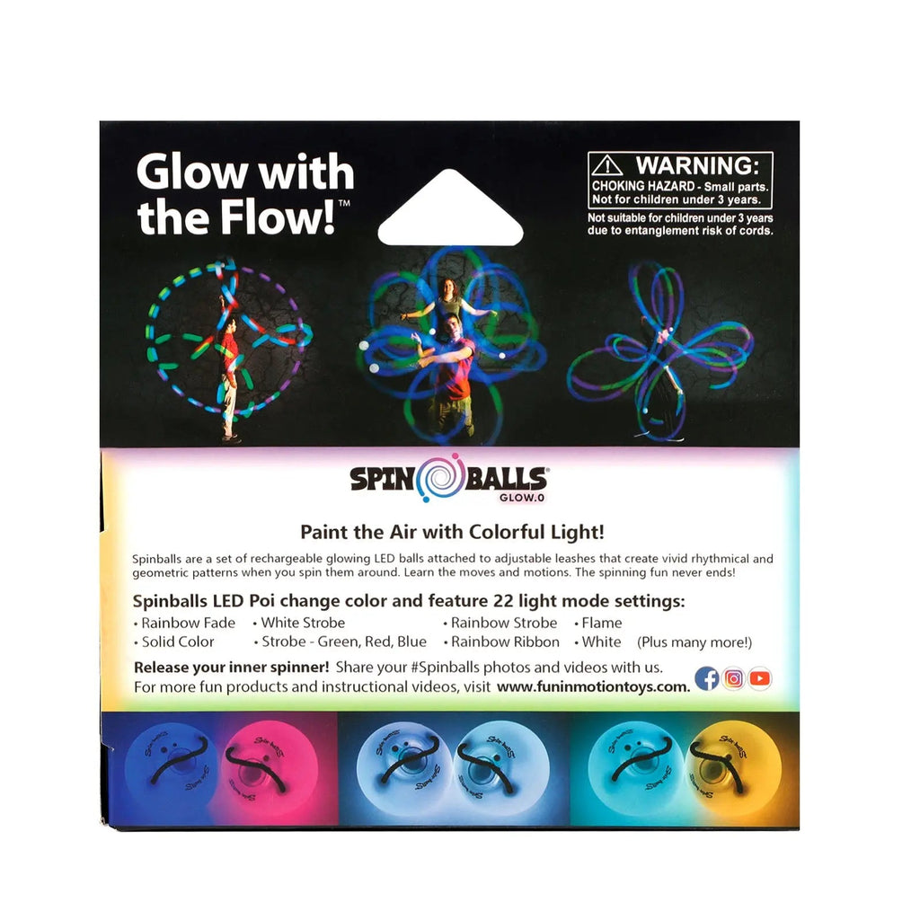 Spinballs Glow. 0 LED Rechargeable Poi Set B8