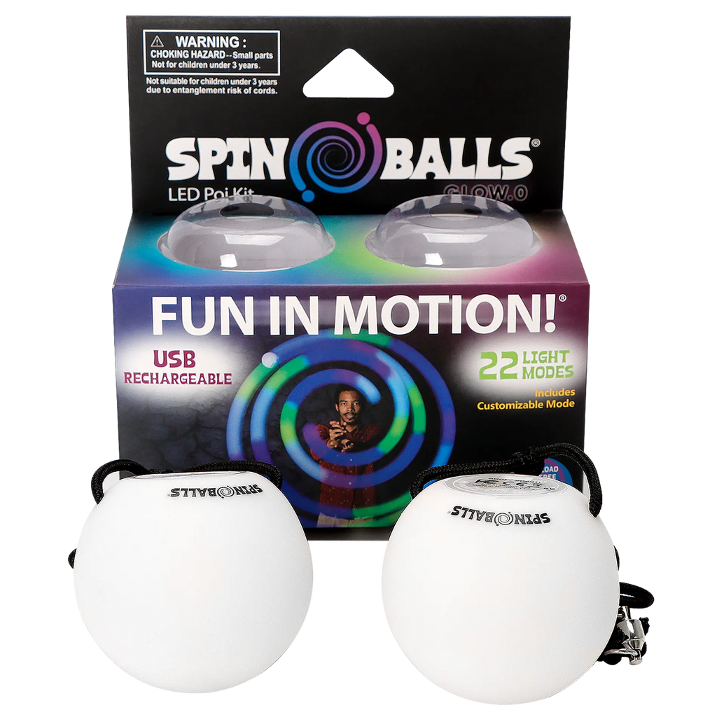 Spinballs Glow. 0 LED Rechargeable Poi Set B8