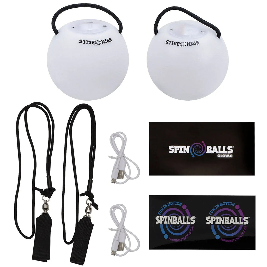 Spinballs Glow. 0 LED Rechargeable Poi Set B8
