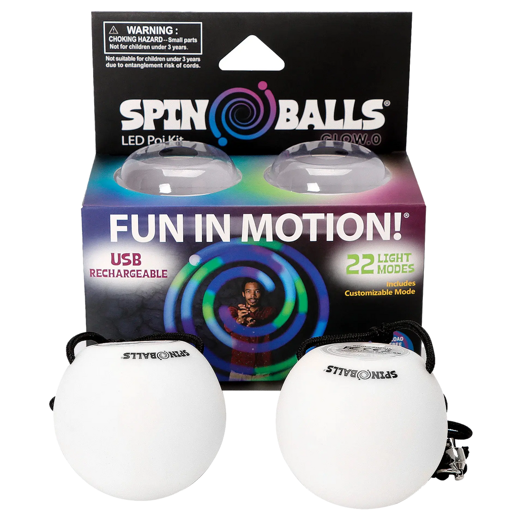 Spinballs Glow. 0 LED Rechargeable Poi Set B8