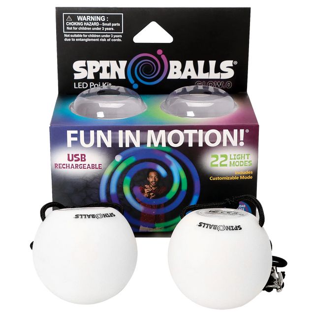 Spinballs Glow. 0 LED Rechargeable Poi Set B8