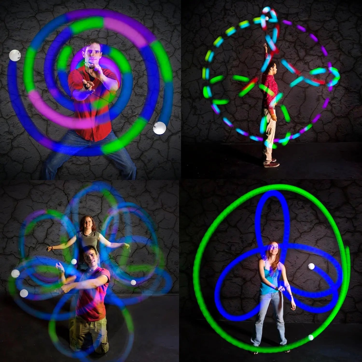 Spinballs Glow. 0 LED Rechargeable Poi Set B8