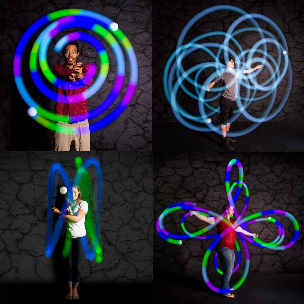 Spinballs Glow. 0 LED Rechargeable Poi Set B8